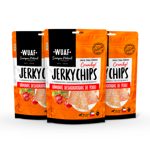 Pack 3un. Wuaf Jerky Chips Pollo 40gr