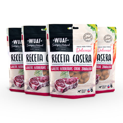 Pack 4un. Snack Receta Casera Wuaf Carne 100g