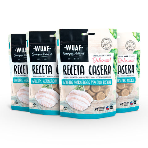 Pack 4un. Snack Receta Casera Wuaf Pescado 100g