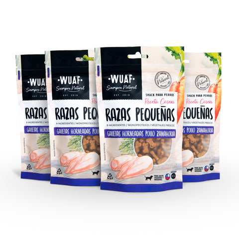Pack 4un. Snack Razas Pequeñas Wuaf Pollo 85g