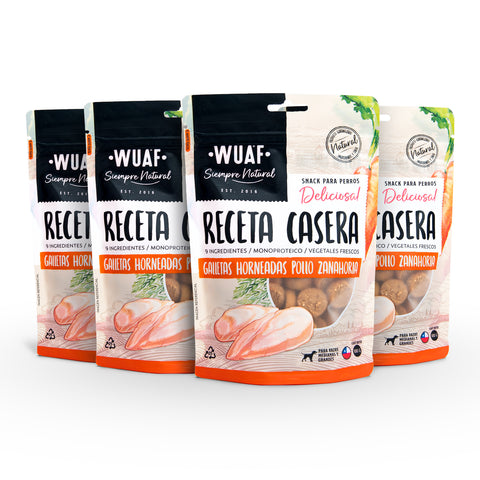 Pack 4un. Snack Receta Casera Wuaf Pollo 100g