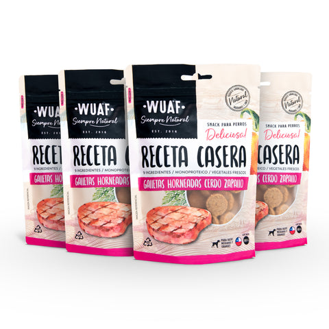Pack 4un. Snack Receta Casera Wuaf Cerdo 100g
