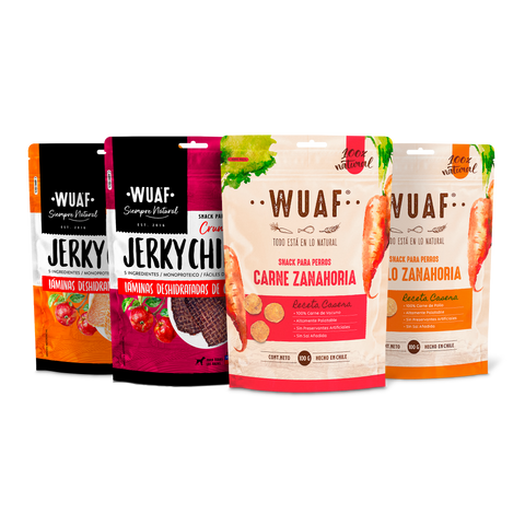 Pack 4un. Wuaf Receta Casera 100gr  y Jerky Chips 40gr